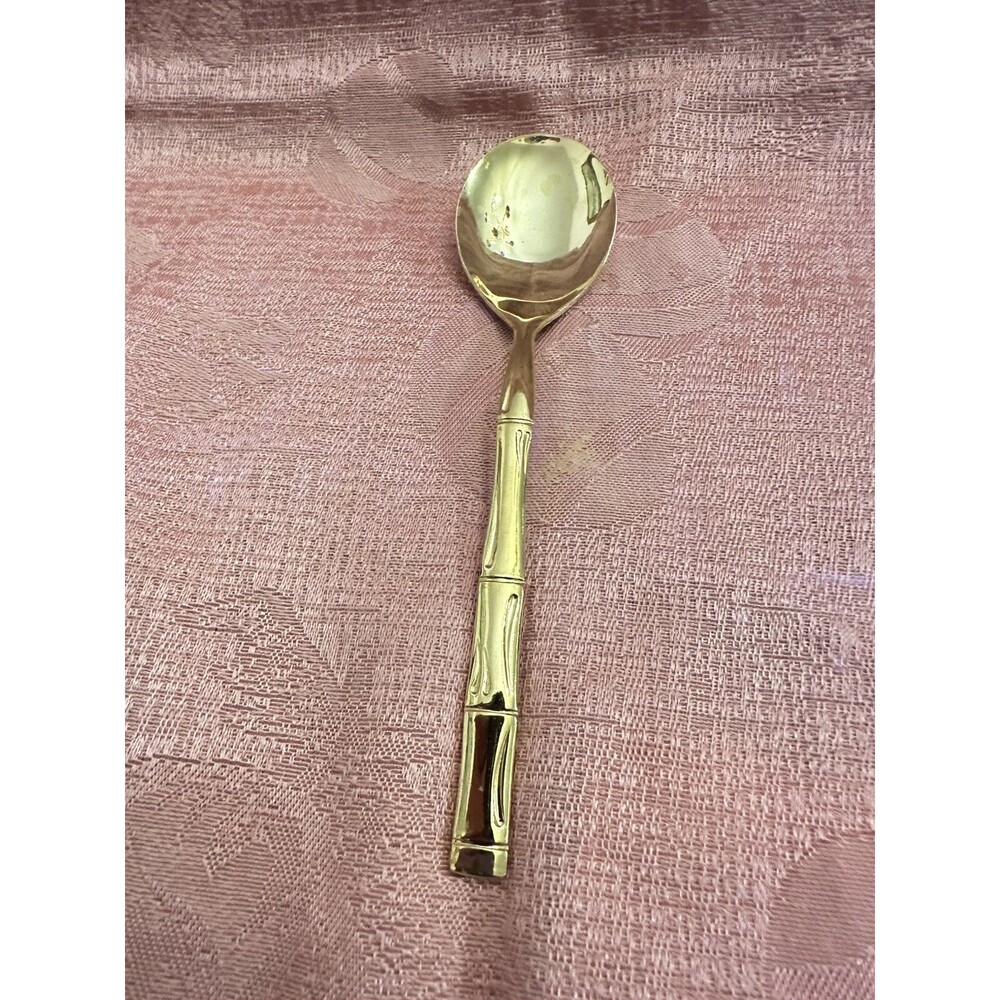 Golden Barclay Genevr Gold Stainless Spoon with Bamboo Handle – Made in Japan